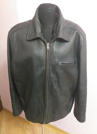 Добротна шкіряна чоловіча куртка куртка/l-xl