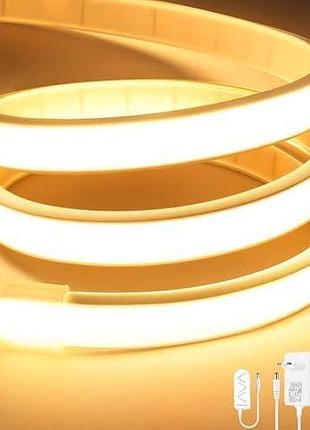 Светодиодная неоновая лента lamomo cob теплой белый с дистанционным управлением 5м