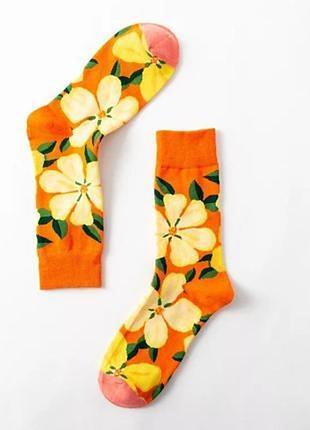 Носки женские яркие котоновые 35-40р one size оранжевый