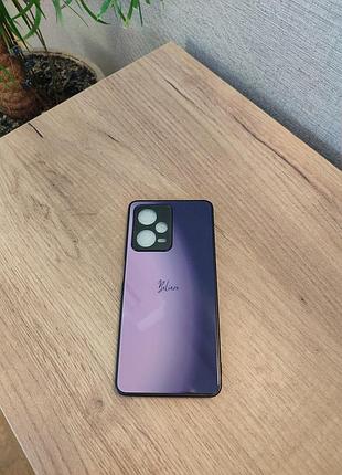 Красивые стеклянный чехол gradient color на xiaomi redmi note 12 pro+