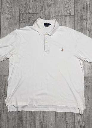 Чоловіче поло polo ralph lauren біле xxl бавовна