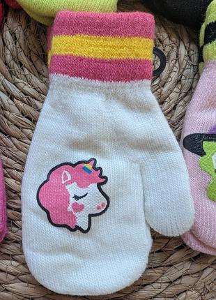🧤 детские варежки 4-7лет белый