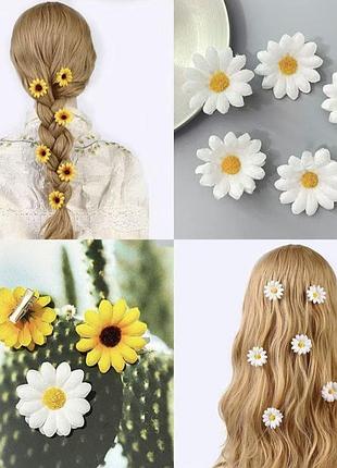 🌼✨ набор ярких цветочных заколок для волос – 10 шт. 🌻🤍