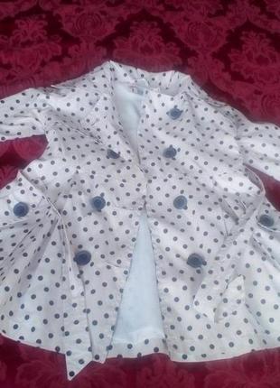 Плащик в горошки стильный на 3-4 года 2