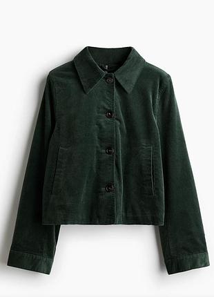 Зелена вельветова куртка h&amp;m