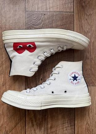 Converse x comme des garcons play red hearts hi 38р конверсы высокие конверс