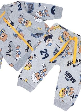 Утепленный спортивный костюм chicco grey bears