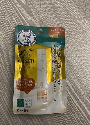 Зволожувальний японський крем-бальзам для губ rohto mentholatum melty cream lip з ароматом насиченого меду