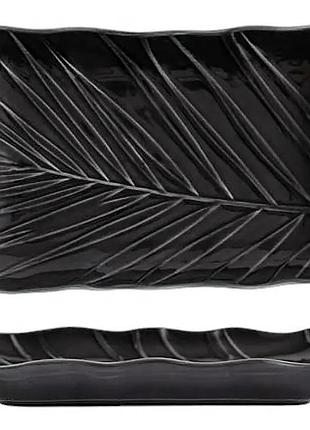 Блюдо для подачи limited edition leaf black b010786 24.5х17 см черное