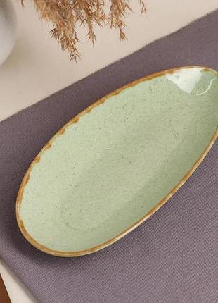 Блюдо для подачі декор кераміка азія brown loft pistachio клф-105 фісташкове