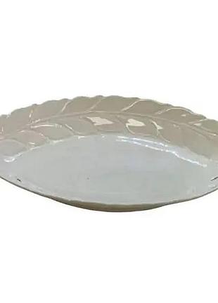 Блюдо для подачи led leaf lace b010812 30х19 см белое