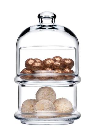 Банка для зберігання 2-х ярусна pasabahce patisserie villa ps-96985-1 16х9 см