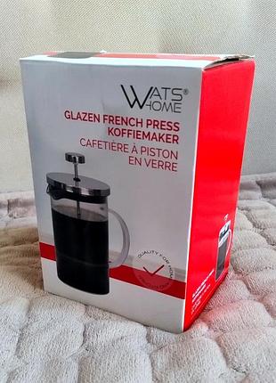 Новий скляний френч-прес wats home 800 мл кавоварка чайник