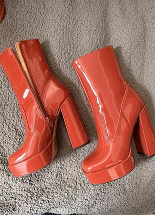 River island лаковані чоботи на платформі та підборах 3