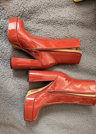 River island лаковані чоботи на платформі та підборах 9