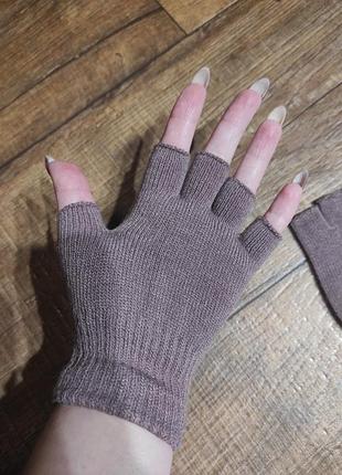 Мітенки дорослі 🧤✨рукавички без пальців 2