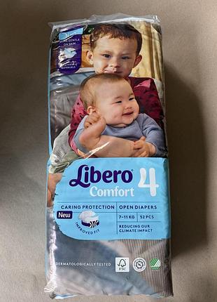 Дитячі підгузки libero comfort 7-11 кг розмір 4 58 шт.