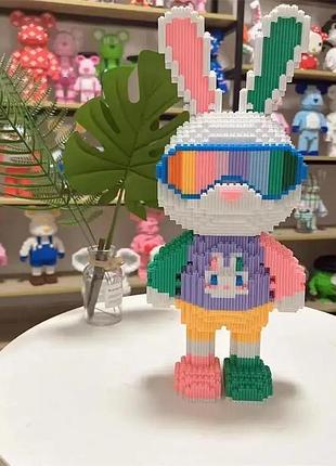 Конструктор дитячий magic blocks 3d у формі зайчика 45 см 5800 деталей zs76a