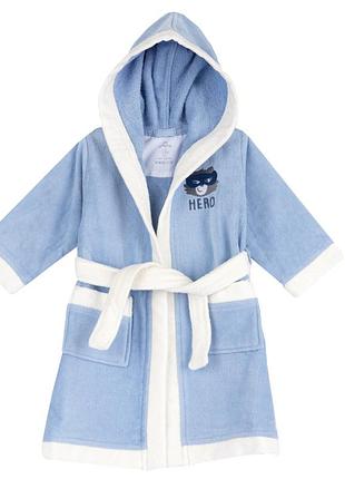 Детский махровый халат chicco robe blue hero