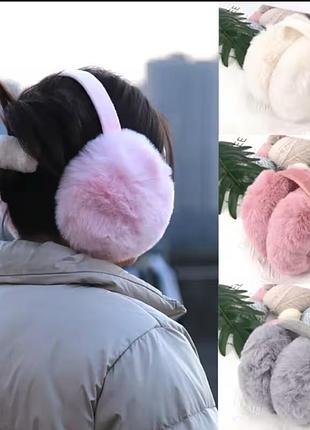 Наушники меховые теплые черный 4