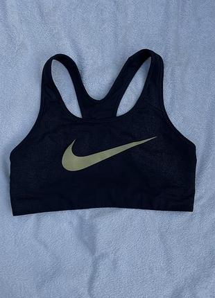 Спортивний топ бра nike pro classic swoosh gold bra оригінал