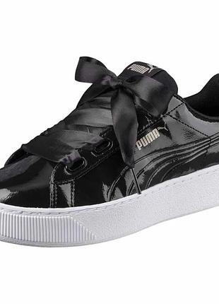 Кедиі жіночі puma vikky platform ribbon р. 40 чорнi лаковані