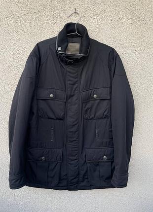 Куртка armani collezioni water repellent field jacket black utility coat