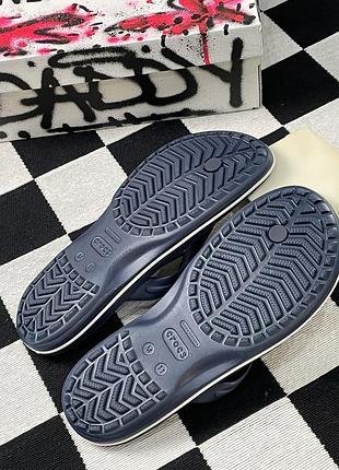 Темно-синие вьетнамки crocs crocband flip 5