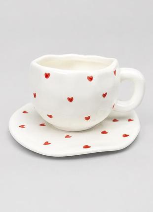 ☕💕 керамическая чашка с блюдцем "сердце"💕 3