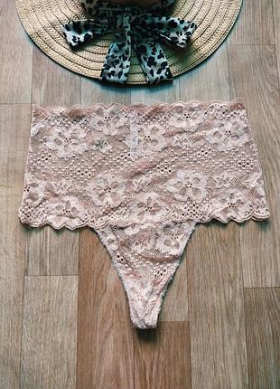 Розкішні мереживні трусики на високій посадці l victoria's secret