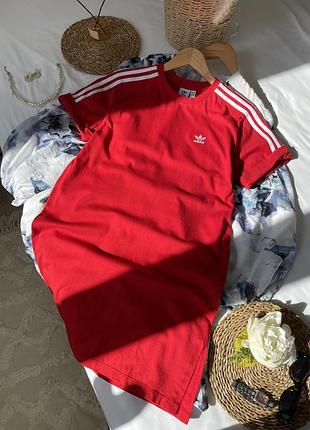Оригінальна сукня  плаття adidas у насиченому червоному кольорі ❤️