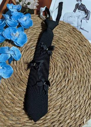👔 галстук на резинке с декором ✨ черный
