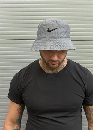 Панама хлопковая базовая nike серая #