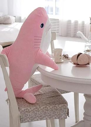 Мягкая игрушка акула 100 см подруга акулы из ikea розовая пятнышки