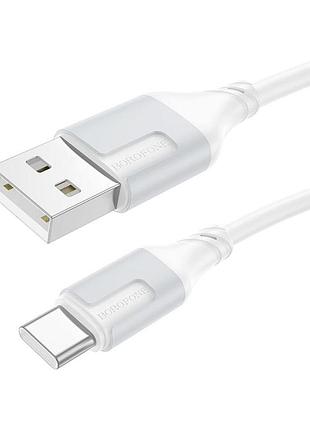 Кабель для зарядки usb borofone bx101 creator usb-type c 3a 1 м белый