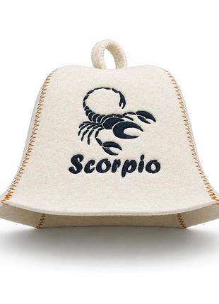 Банная шапка luxyart "scorpio" натуральный войлок белый (lx-369)