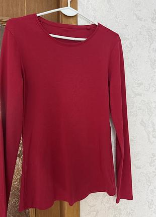 Лонгслів m&s винного кольору 7