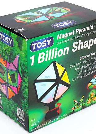 Световой магнитный 3d-конструктор tosy magnet pyramid glow (steam игрушка-антистресс)