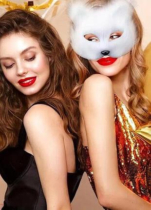 Костюм кошки белый: маска + хвост + лапки. набор 4 предмета, реалистичный 7