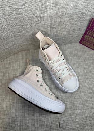 Оригінальні високі легкі кеди на платформі з піни converse
