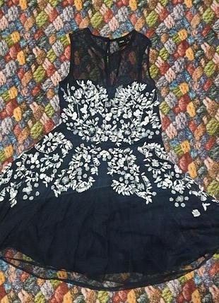 Темно синее платье с пайетками от asos, s m