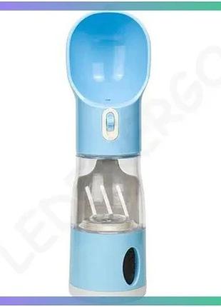 Поїлка для тварин semi pets feeder 255 мл 200 мл блакитна з автоподаванням води та лопаткою для собак sku_cn14549