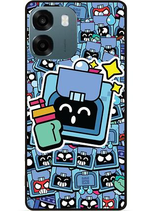 Силіконовий чохол бампер для oppo a6 стікери бравл эш brawl