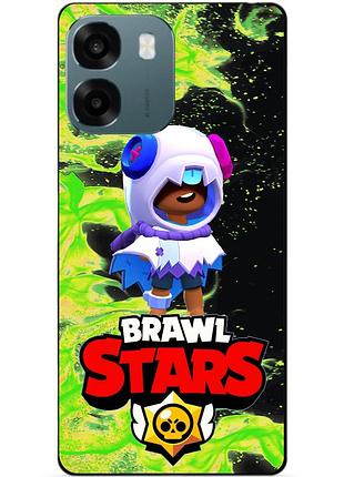 Чехол силиконовый бампер для oppo a6 с героем бравл леон хэллоуинский brawl