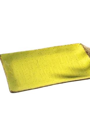 Блюдо для суші та канапе декор кераміка freedom yellow fy-6712 жовте