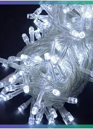 Светодиодная гирлянда 160 led 5 мм 8.5 метров белый свет с контроллером для праздников и декора sku_cn8290