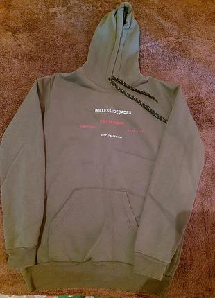 Чоловіча тепла толстовка rvca з флісом, хакі, l-xxl