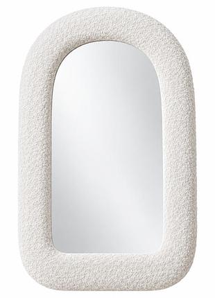 Настінне дзеркало bouclé mirror, 38 × 58 см, біле, у м'якій текстильній рамці