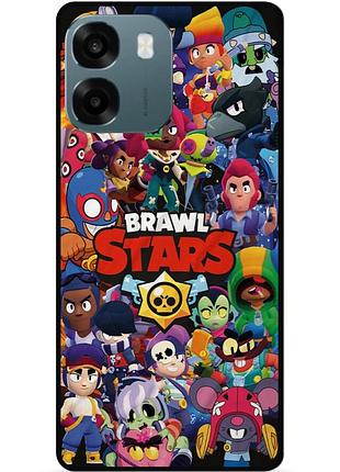 Силиконовый чехол бампер для oppo a6 с рисунком бравл силовая лига нокаут brawl леон ворон