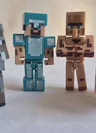 Оригінальний набір фігурок minecraft mattel 4 шт стів житель віслюк свиня